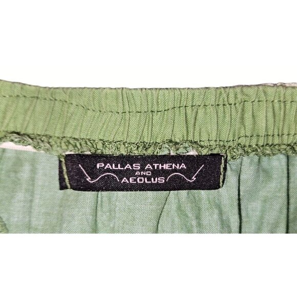 Pallas Athena and Aeolus Maxi Skirt Boho Womens Sz S 6 Stretch Knit Floral Green - Picture 5 of 6